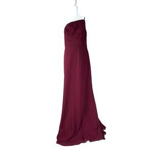 Hayley Paige Occasions One Shoulder Wine Gown